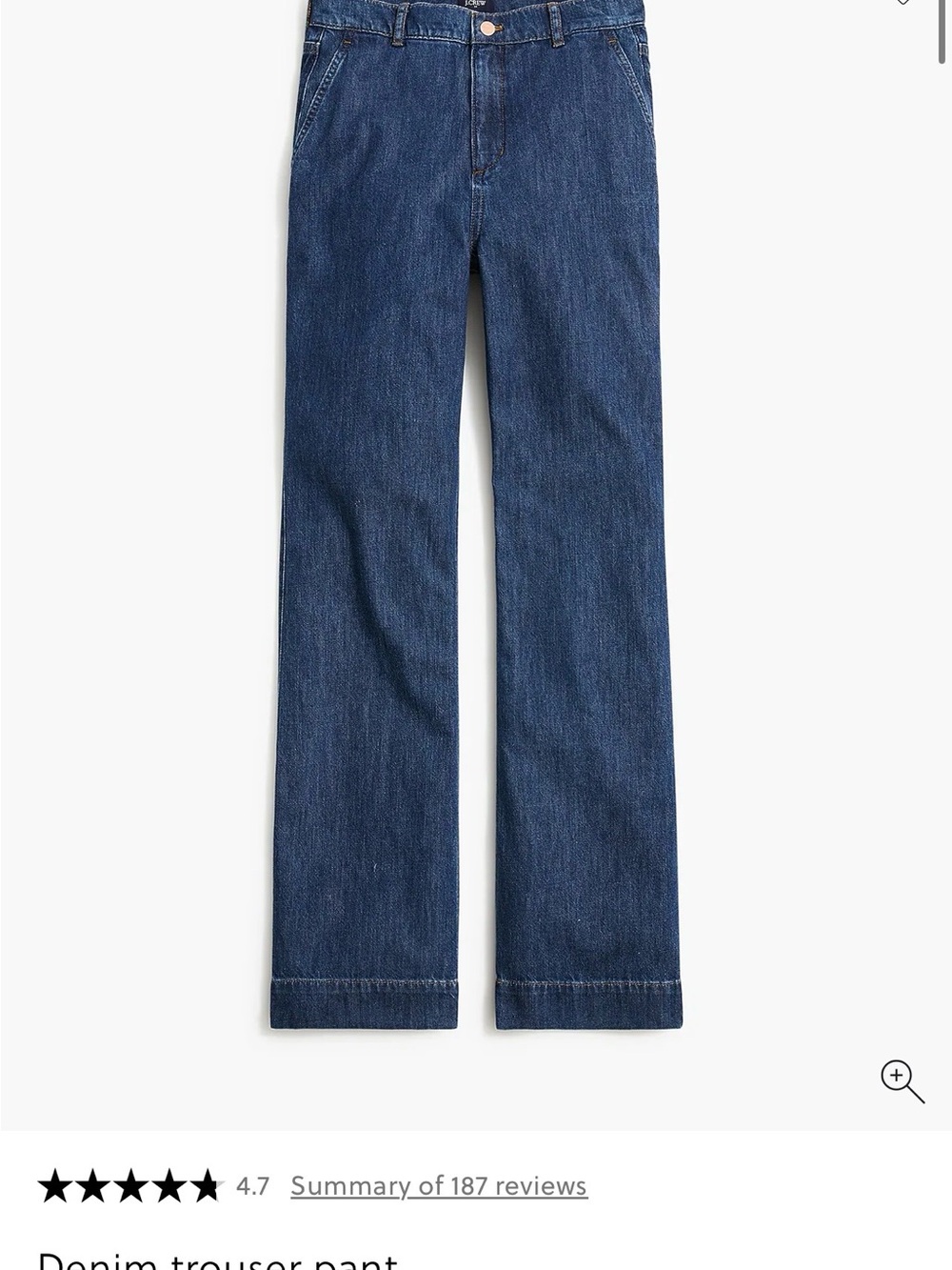 J. Crew Women’s Dark Wash Denim High Rise Wide Leg Trouser Pants - Size 25